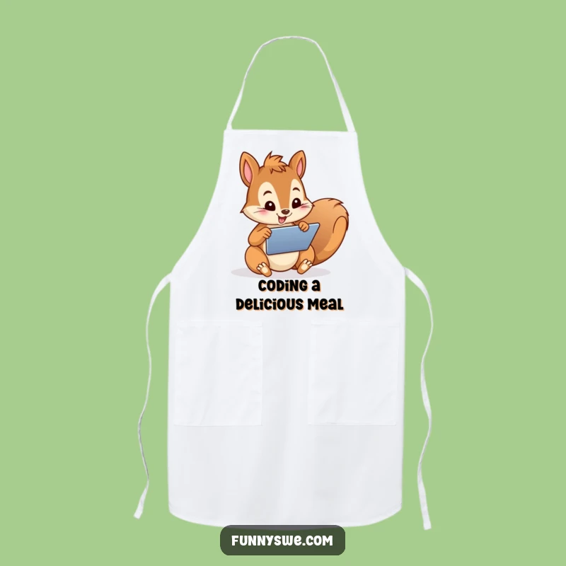 Funny Squirrel Web Designer Apron: Cook Up Websites and Smiles!