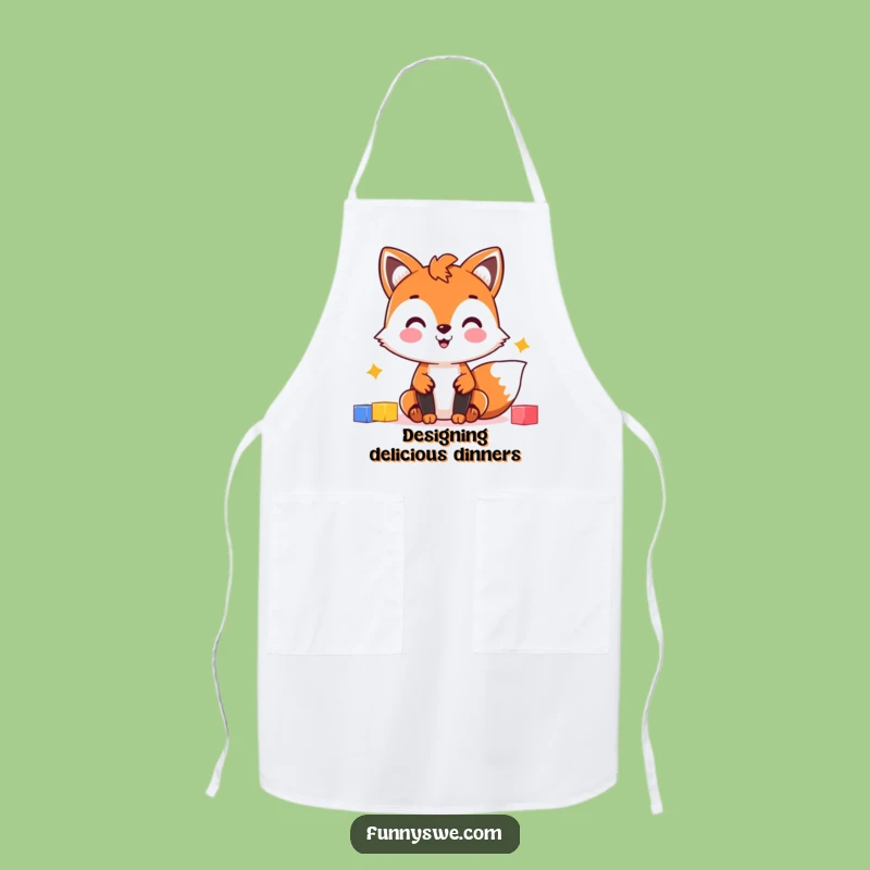 Funny Fox Chef Apron: Cheerful Fox Helps Build Your Culinary Creations
