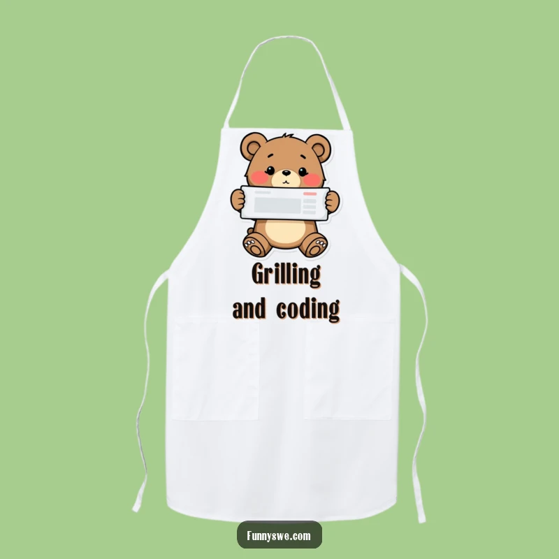 Funny Bear Web Designer Apron - Proud Coder Kitchen Wear