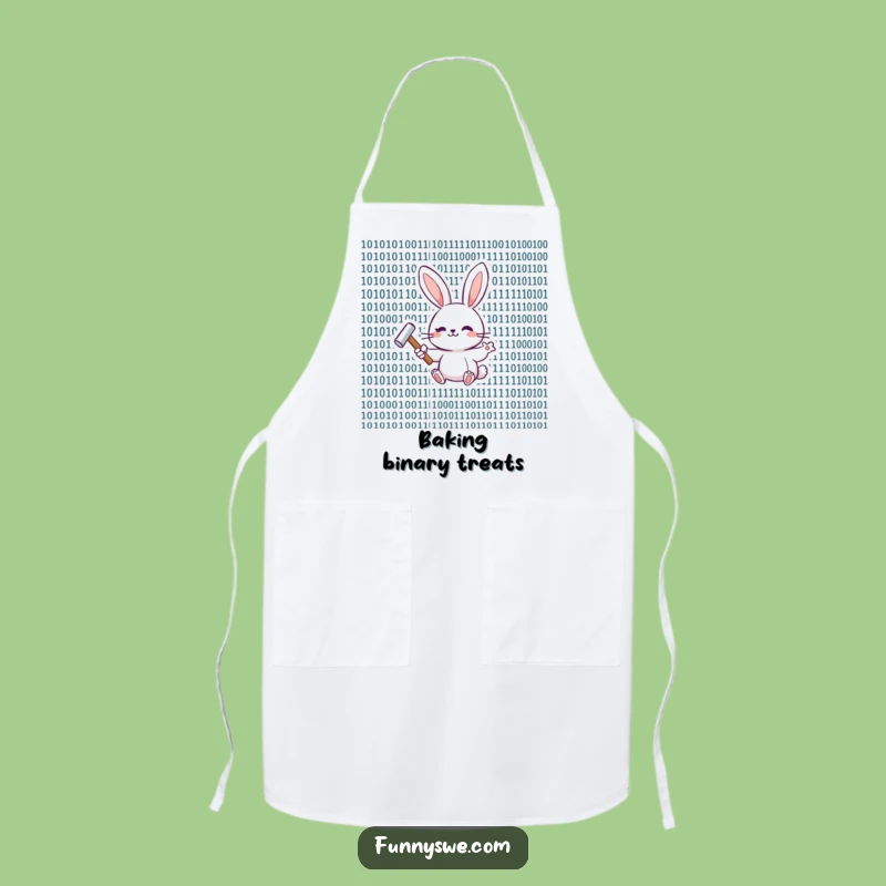 Funny Bunny Binary Code Apron - Cook with Precision & Cuteness Gift