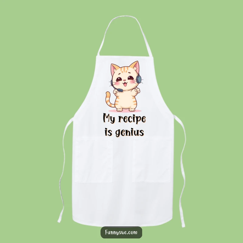 Funny Cat Chef Apron: Cook Up a Storm with Gaming Flair, Unique Funny Gift