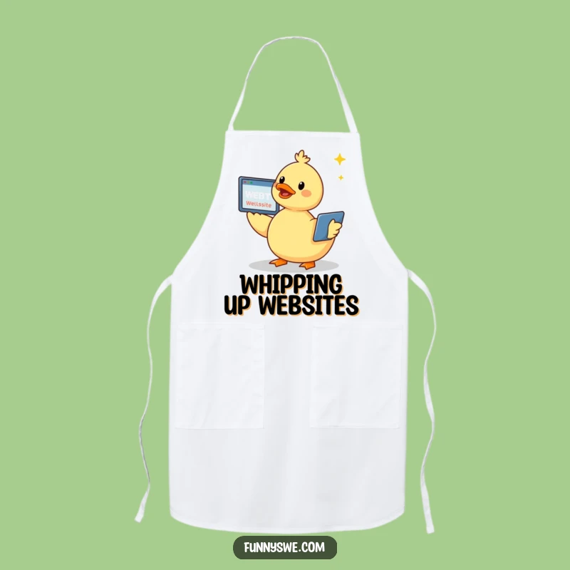 Funny Kawaii Duck Chef Apron - Cheerful Kitchen & Coding Attire