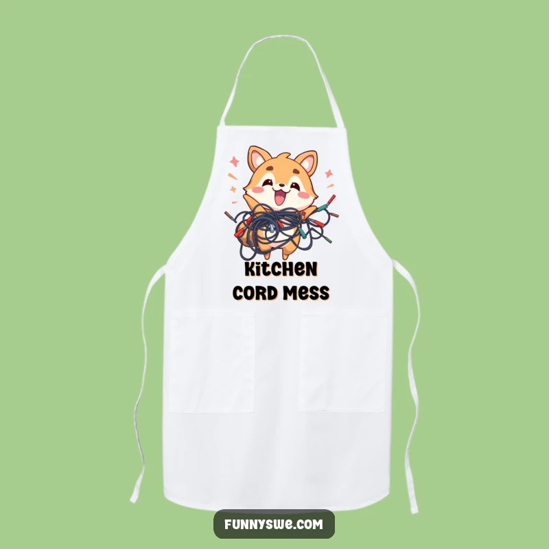 Funny Energetic Animal Wires Apron - Cook with Tech Enthusiasm