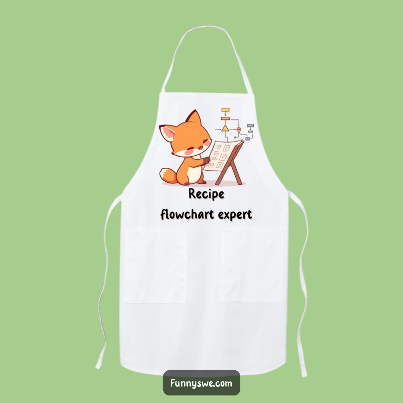 Funny Fox Flowchart Apron: Hilarious Kitchen Wear for Planners