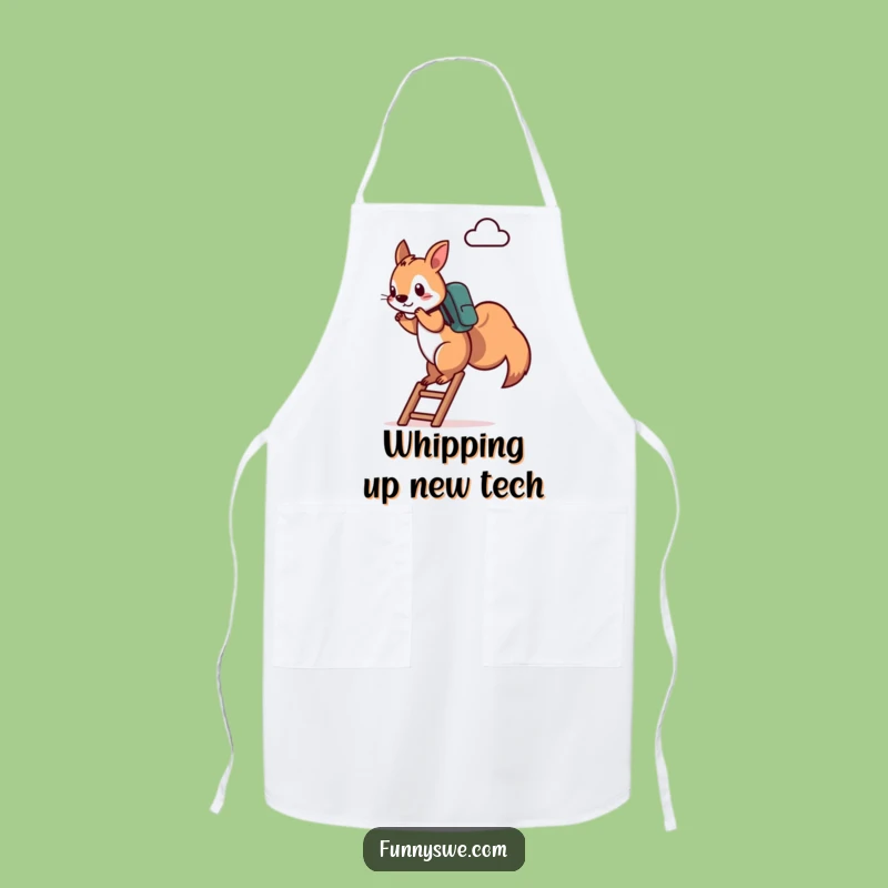 Funny Squirrel Chef Apron: Cook Up Success with Tech Flair, Unique Funny Gift