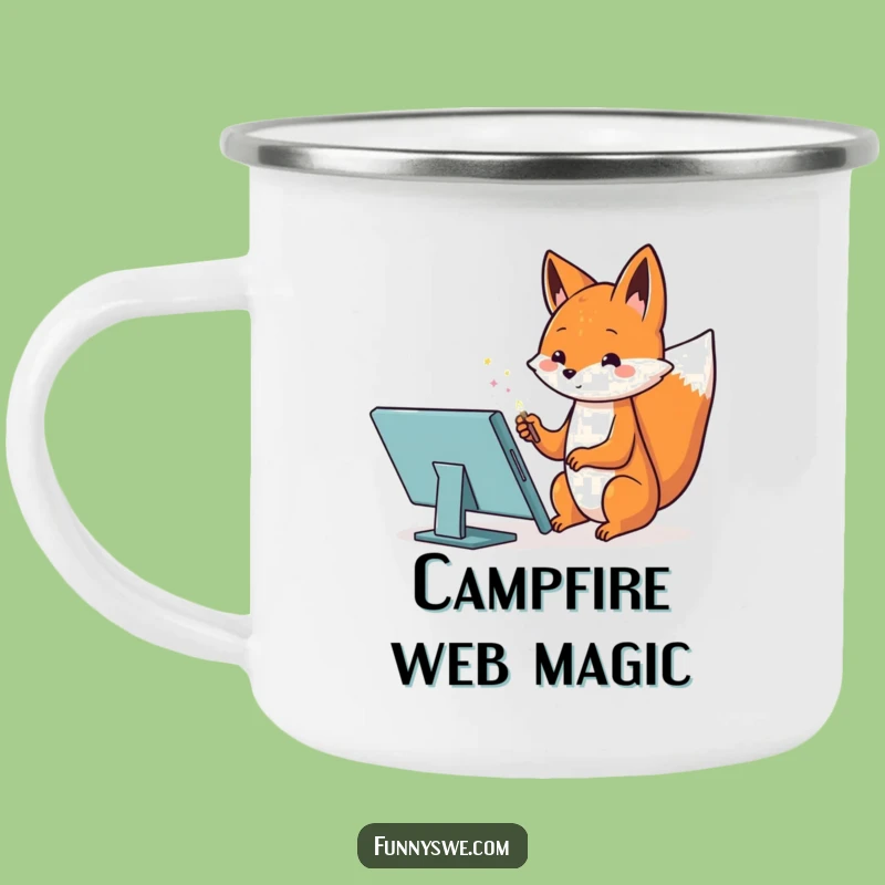 Magic Fox Enamel Mug - Funny Outdoor Design Companion!