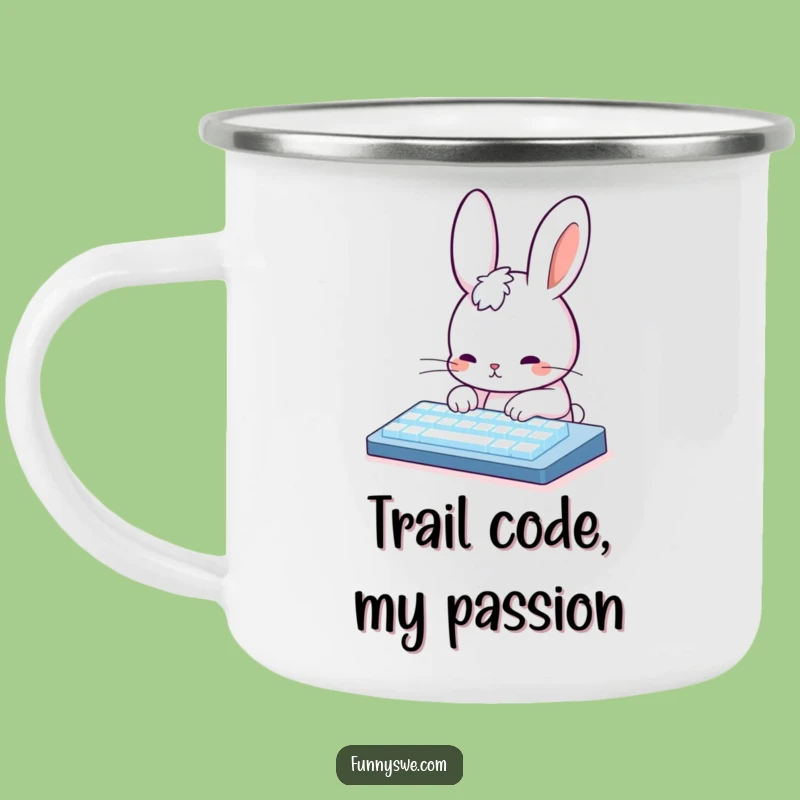 Funny Rabbit Coder Camping Mug: Adventure Fuel for Your Coding Journey