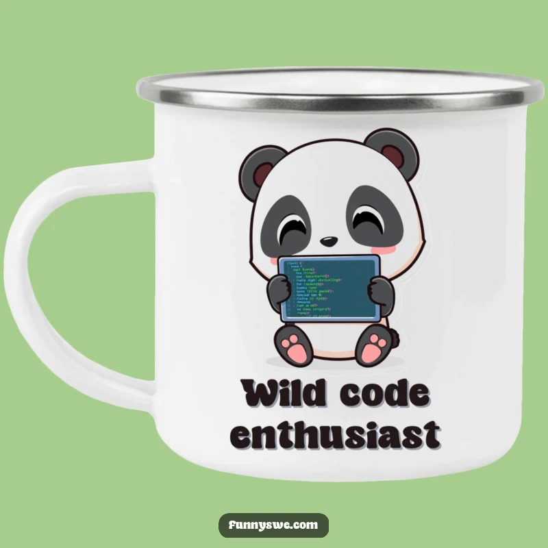 Funny Panda Coder Camping Mug: Adventure Fueled by Code and Bamboo