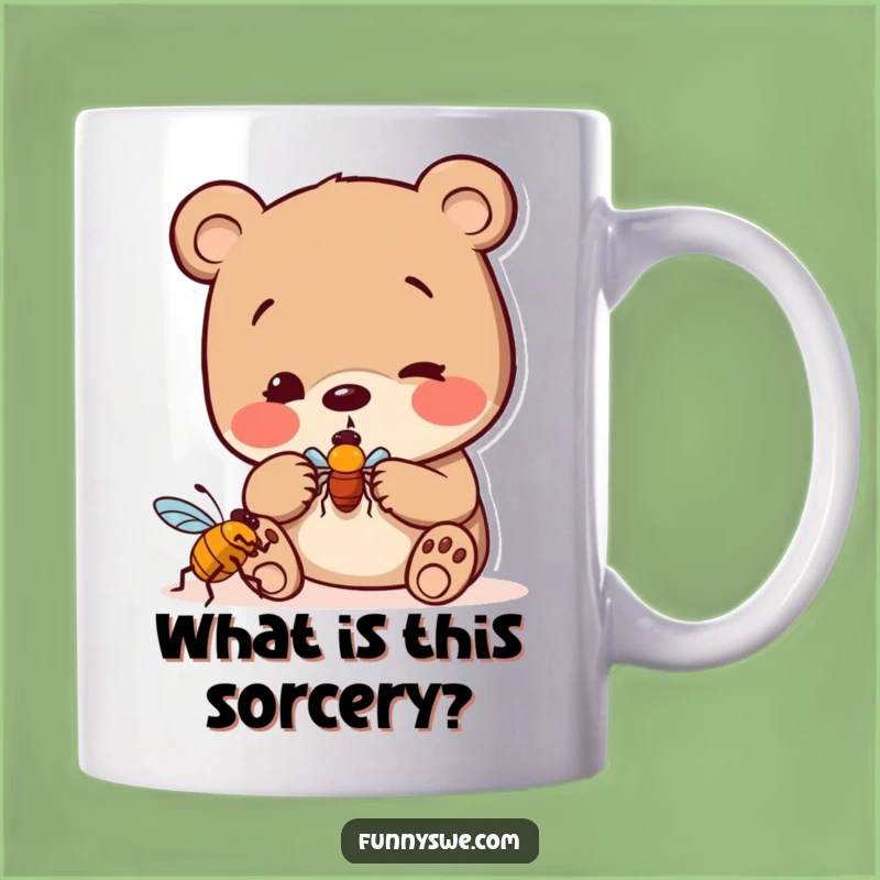 Funny Bear Bug Hunter Mug: Curious Exploration, Tech Icon, Perfect Gift