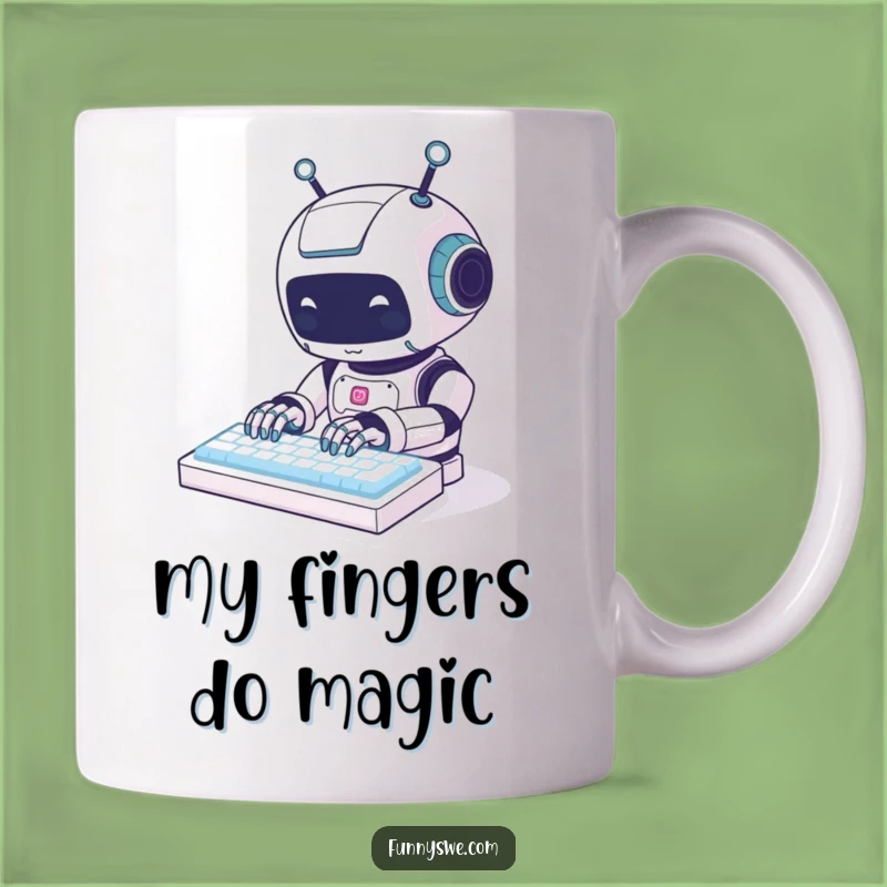 Funny Kawaii Robot Typing Mug - The Perfect Gift for Coders and Geeks!