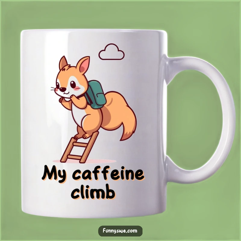 Funny Squirrel Tech Mug: Determined Climber's Cloud Server Quest, Perfect Funny Gift