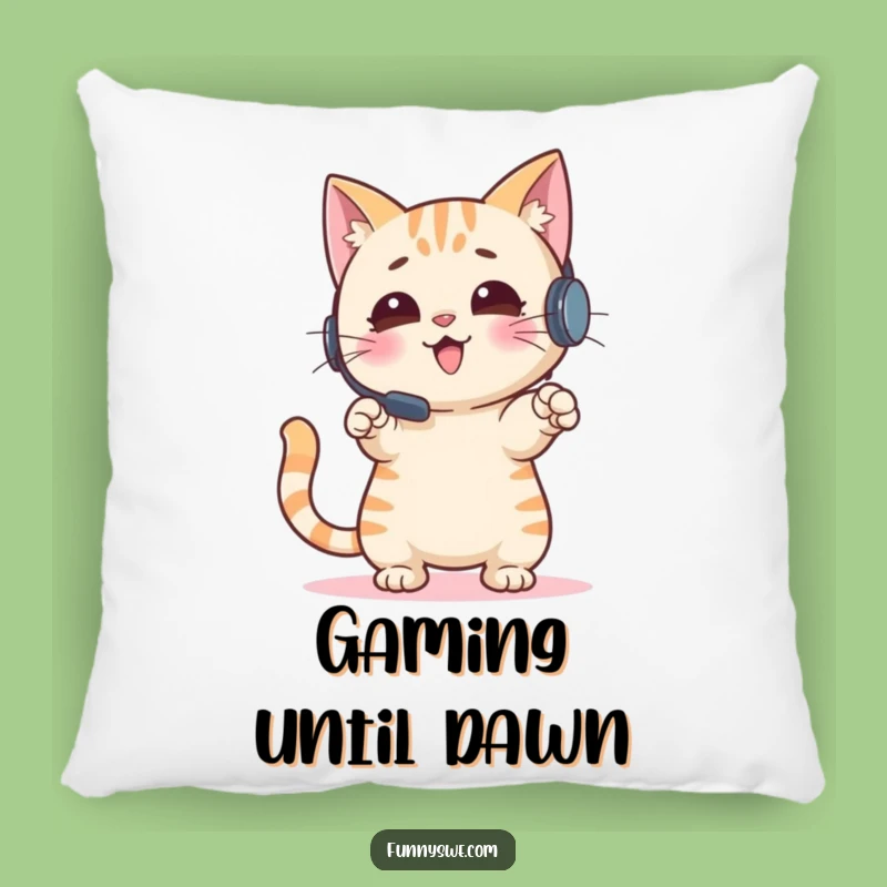 Comfy Funny Cat Streamer Pillow: Rest Your Head on Gaming Glory, Adorable Funny Gift