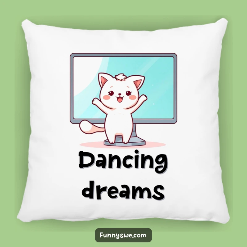 Funny Kawaii Tech Dancer Pillow - Cozy & Hilarious Digital Decor Gift