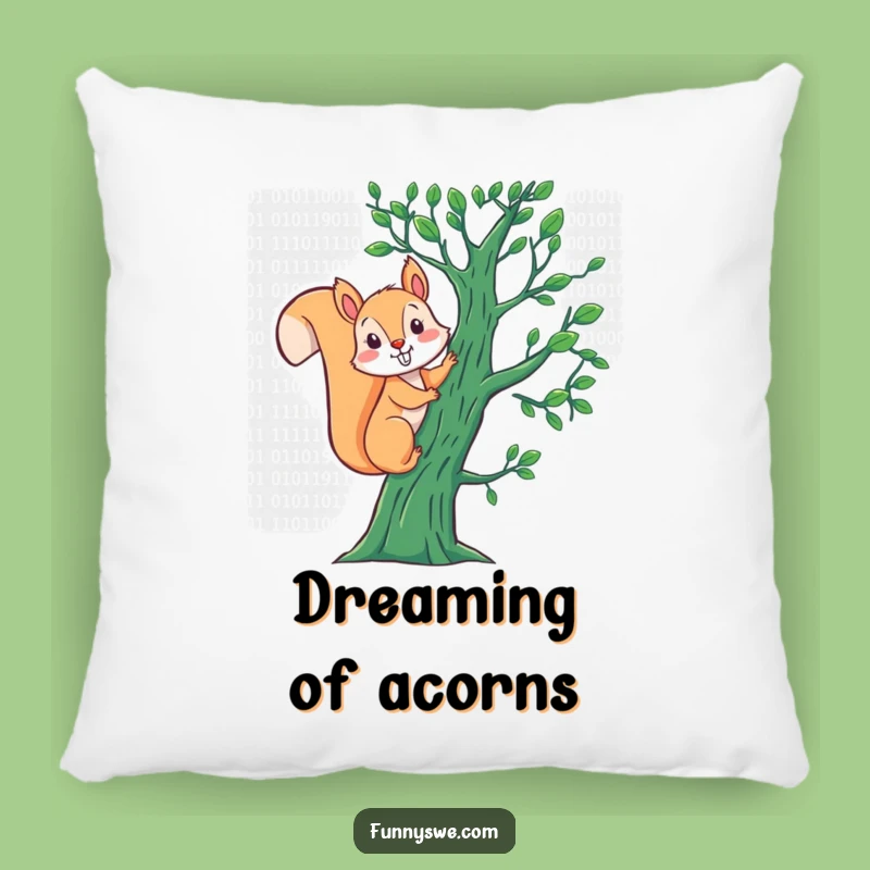Funny Squirrel Binary Pillow: Comfy and Hilarious Coding Cushion