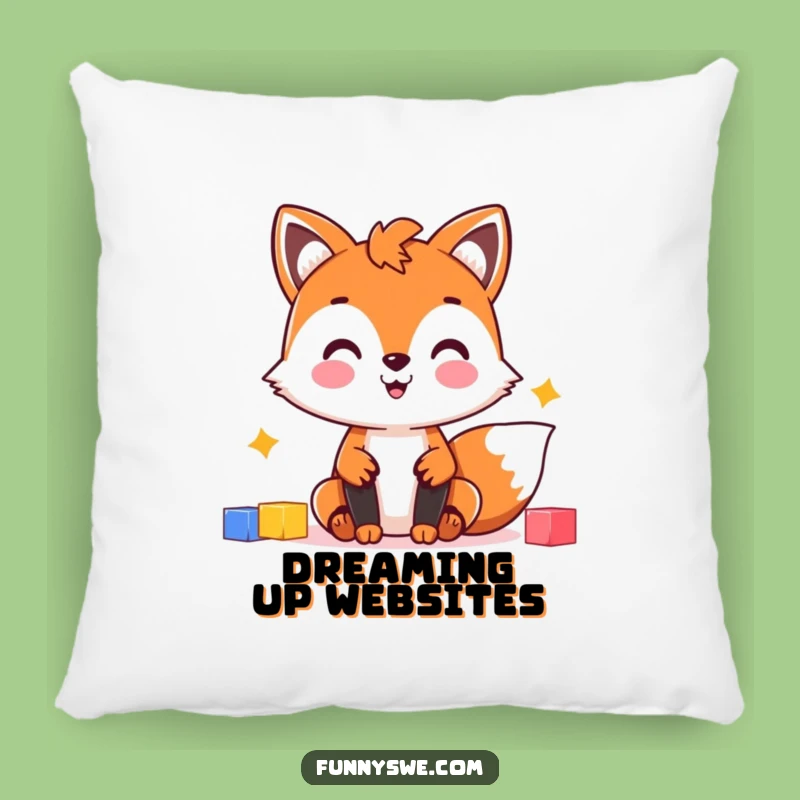Funny Fox Web Dev Pillow: Cozy Comfort for Your Creative Hub