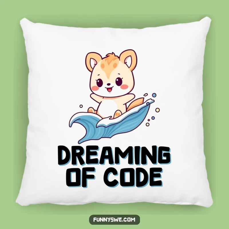 Funny Animal Code Wave Pillow - Cozy Digital Comfort