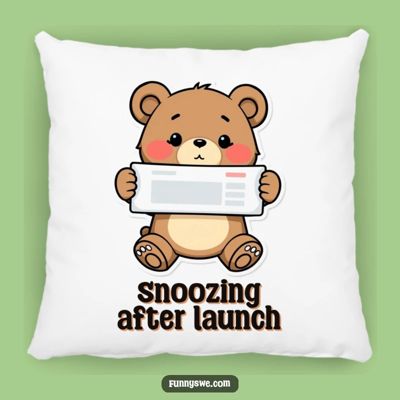 Funny Bear Coder Pillow - Proud Website Designer Cushion