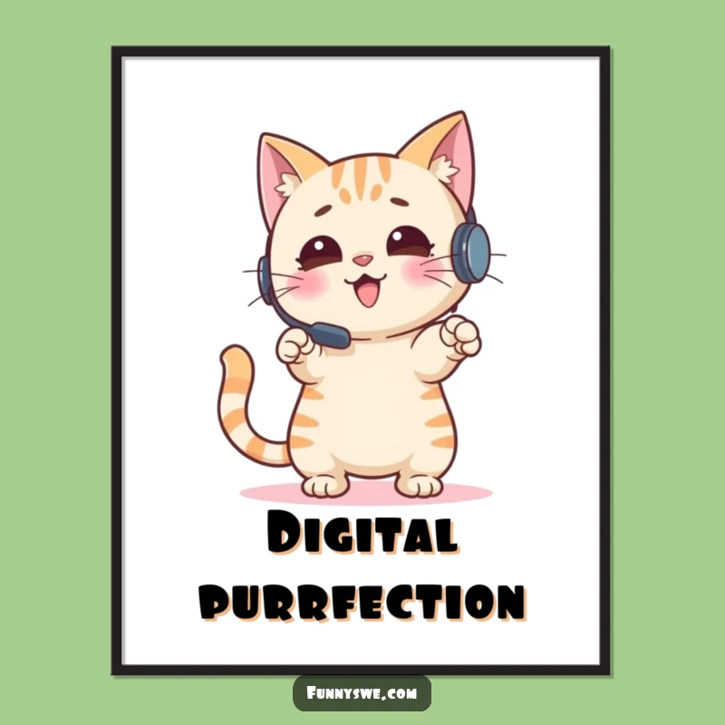 Digital Funny Cat Gamer Art: Instant Gaming Energy for Your Walls, The Ultimate DIY Funny Gift