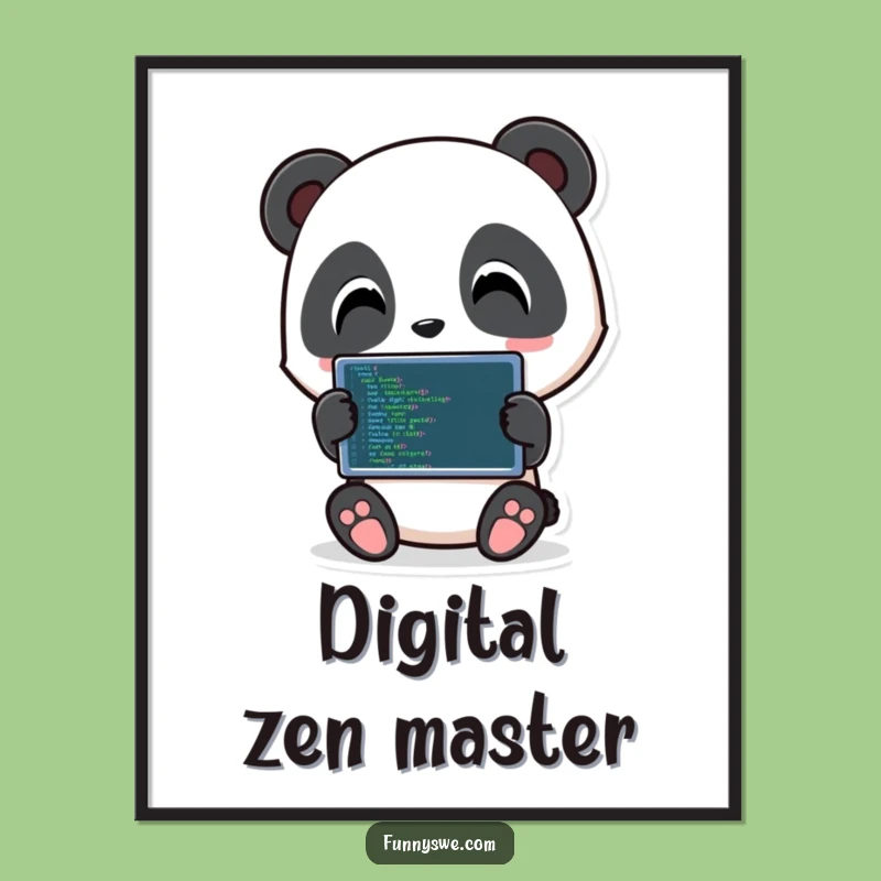 Funny Panda Coding Art Print: Playful Panda for Your Digital Space
