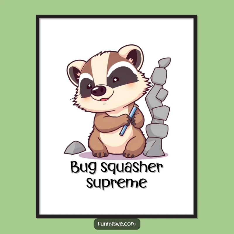 Funny Badger Code Fixer Digital Print: Determined Art for Coders