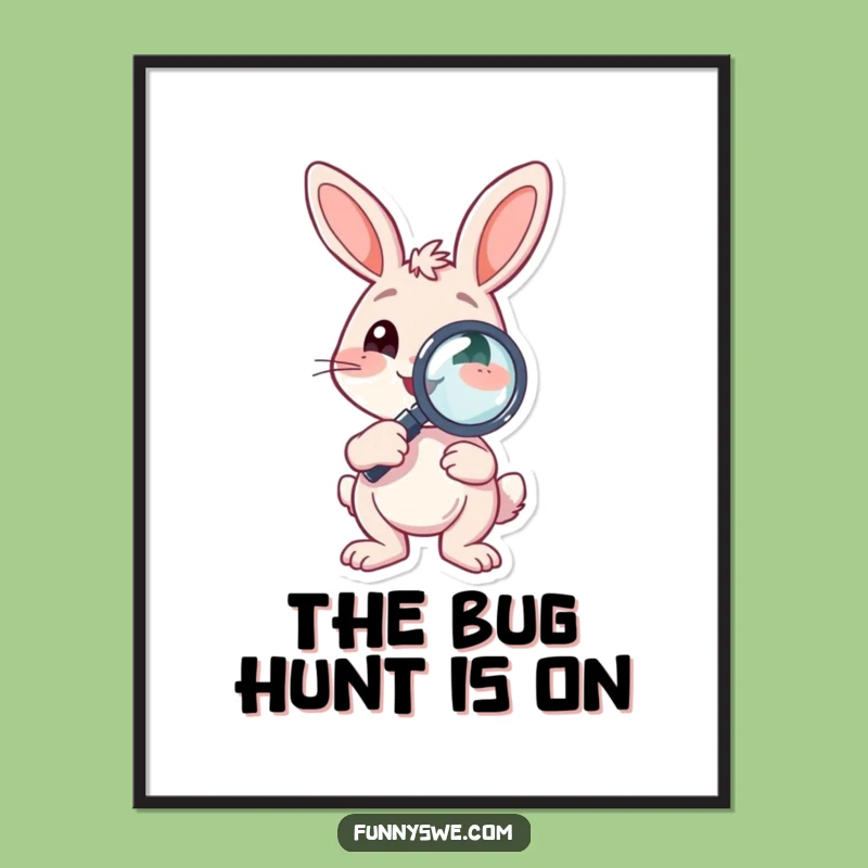 Funny Bunny Debugger Digital Art Print: Instant Persistence for Your Space!
