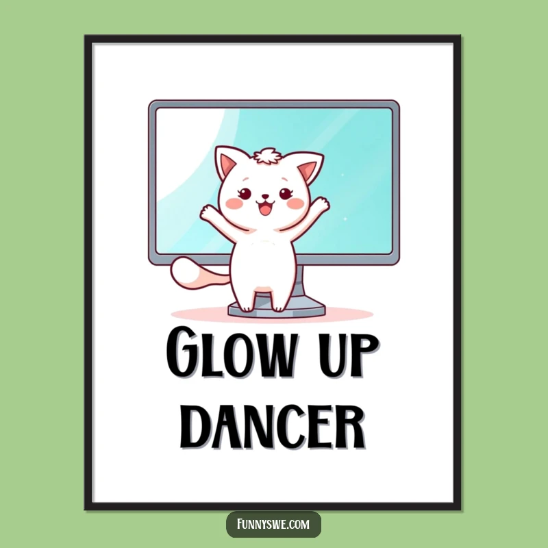 Funny Kawaii Tech Dancer Digital Art - Hilarious Decor & Gift