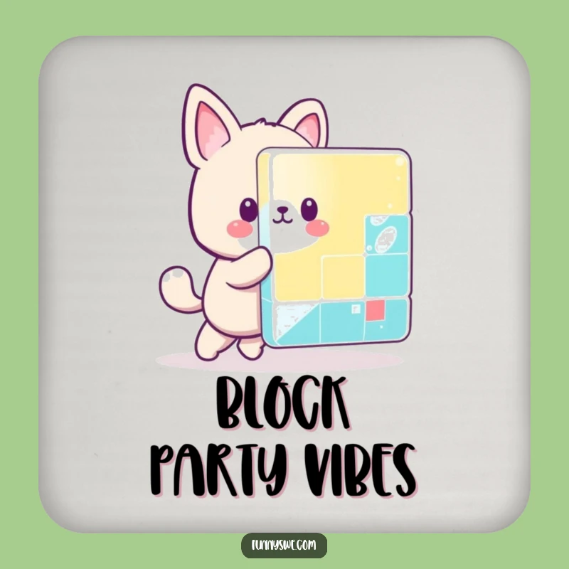 Funny Kawaii Pixel Pusher Coaster - Protect Your Table with Gaming Style!