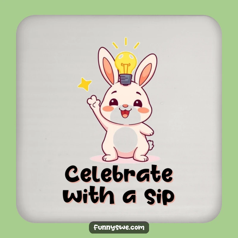 Funny Bunny Deployment Coaster: Protect Surfaces with Coder Humor