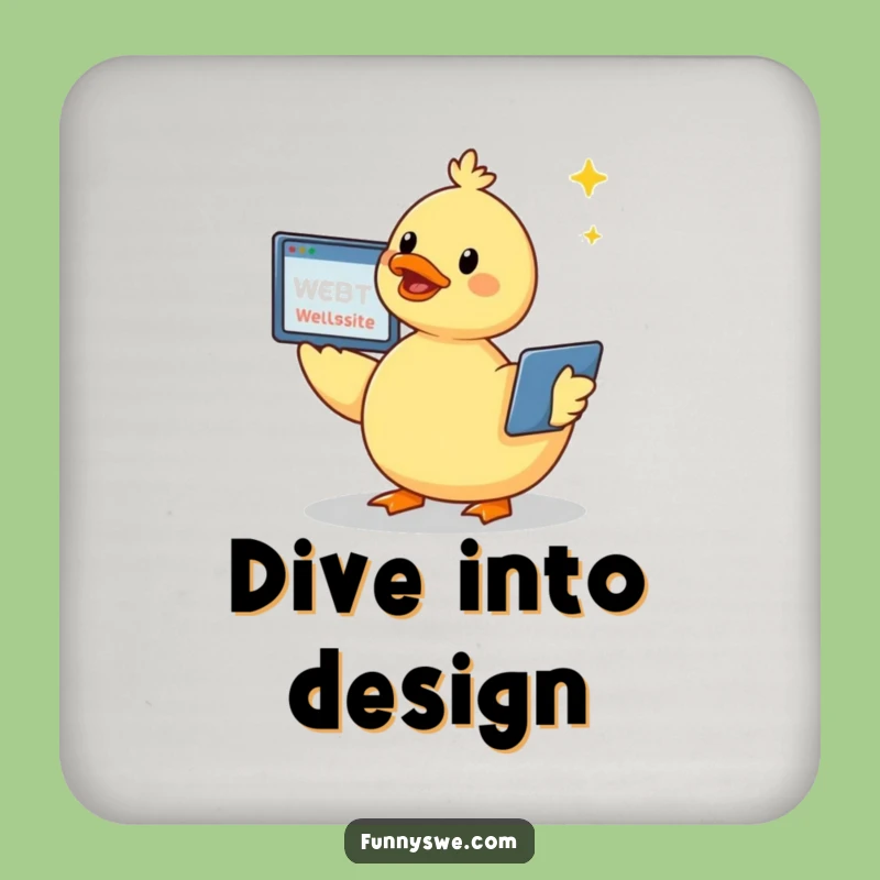 Funny Kawaii Duck Coaster Set - Cheerful Protection for Your Surfaces