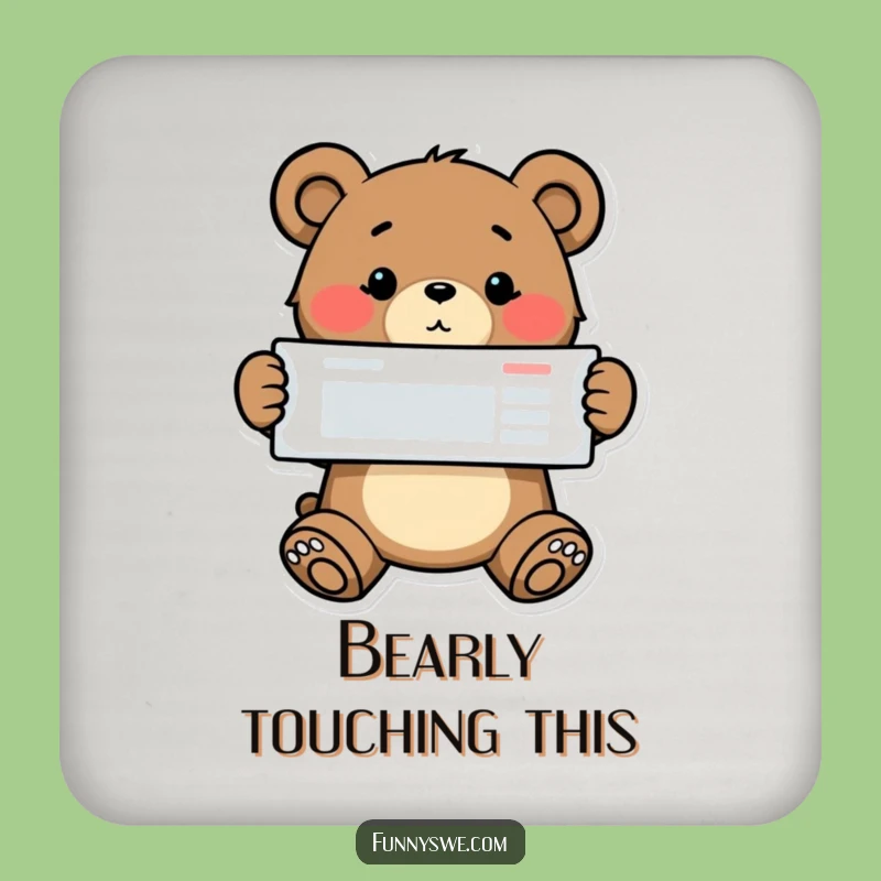 Funny Bear Coder Coaster - Proud Website Designer Protector