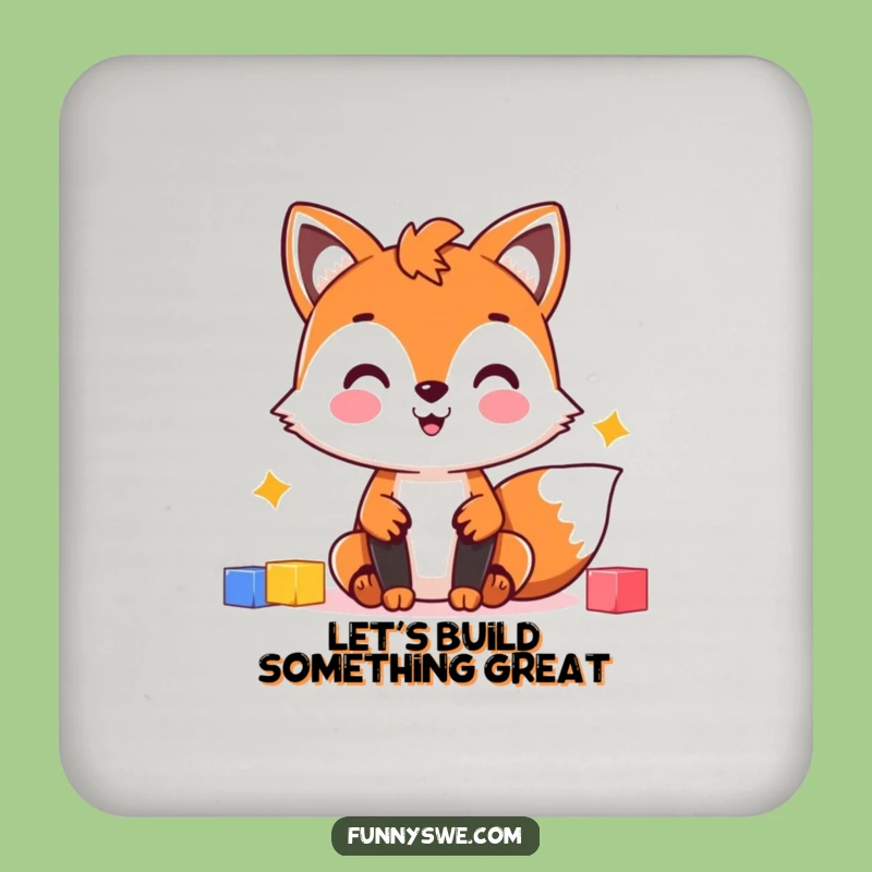 Funny Fox Web Coaster: Protect Surfaces with Creative Charm