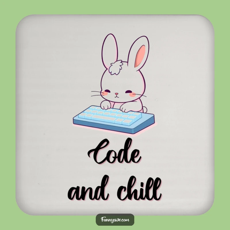 Funny Rabbit Code Coaster: Protect Surfaces with This Cute Typing Rabbit