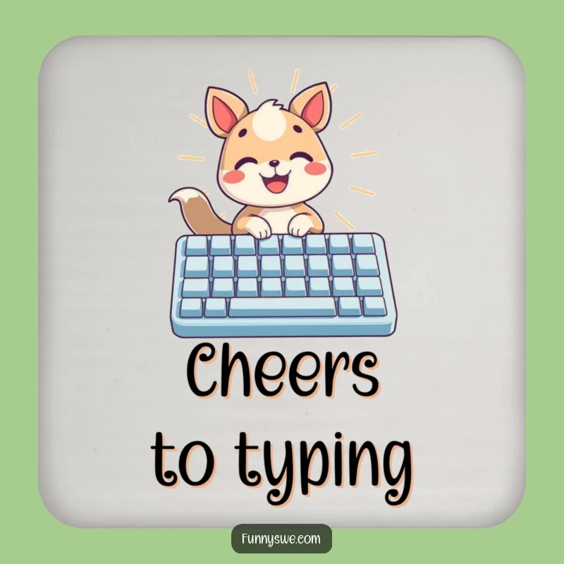 Funny Radiant Keyboard Animal Coaster - Protect Surfaces with Light