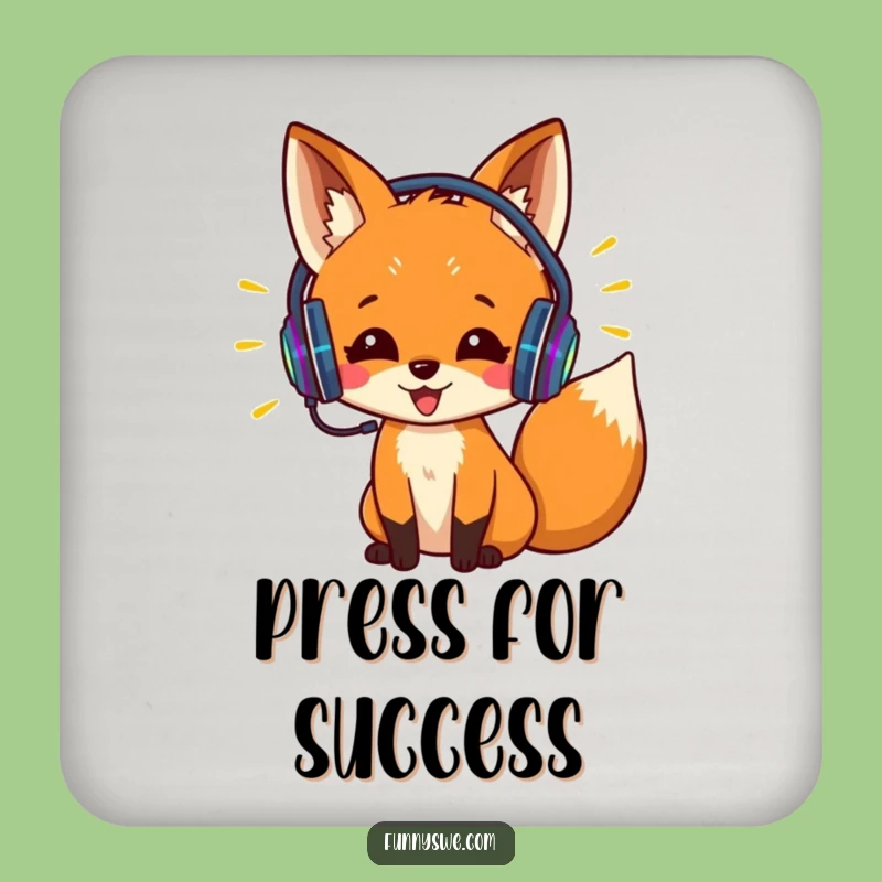 Funny Fox Coder Coaster: Protect Surfaces with Code - Hilarious Tech Gift!