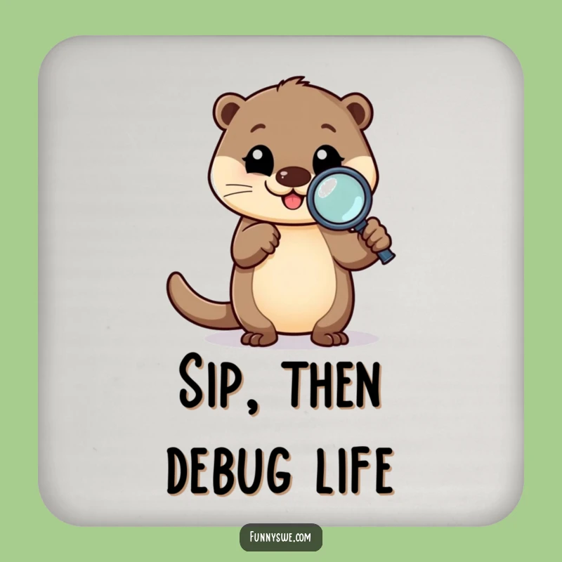 Funny Otter Code Coaster: Protect Surfaces with Debugging Charm