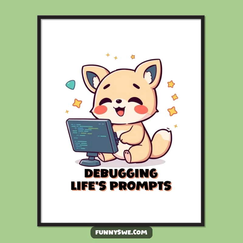 Funny Debugging Poster - Hilarious Code Art for Your Space!