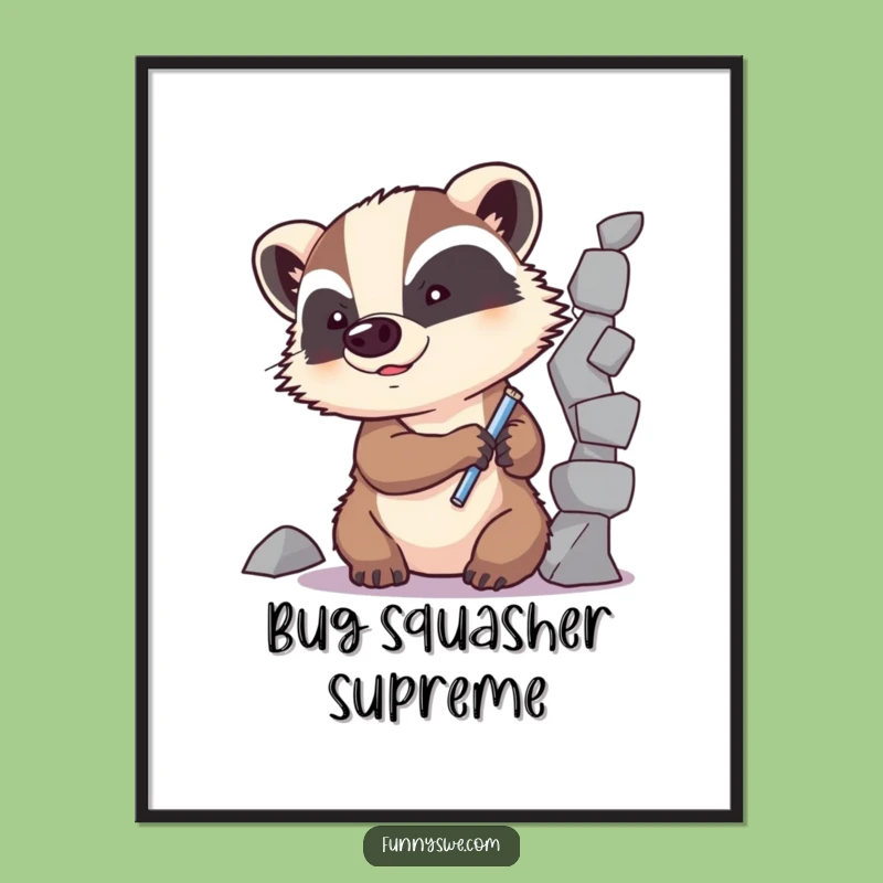 Funny Badger Code Fixer Poster: Determined Wall Art for Coders