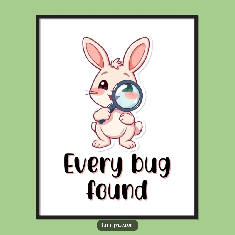 Funny Bunny Debugger Poster: Decorate with Persistence and Hoppy Humor!