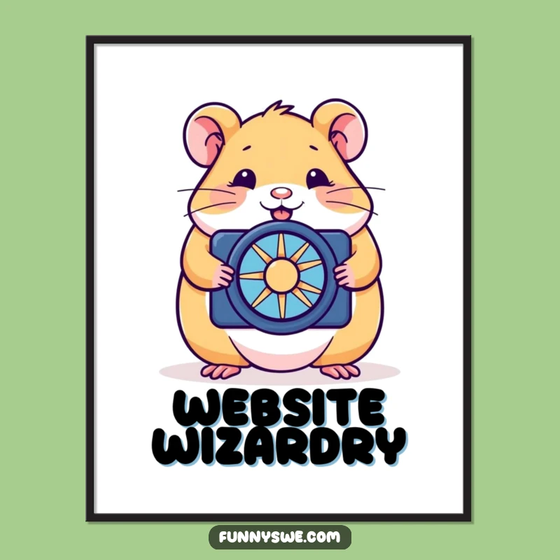 Funny Hamster Web Dev Poster: Hilarious Art for Tech Spaces