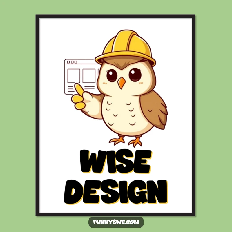 Funny Owl Project Manager Poster - Motivational Web Design Art