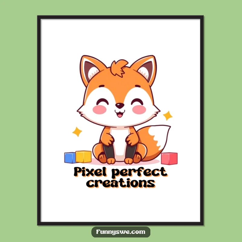 Funny Fox Web Design Poster: Cheerful Fox Art for Your Creative Space