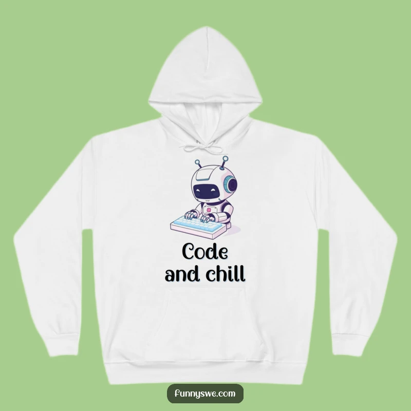 Cozy Funny Kawaii Robot Typing Hoodie - The Ultimate Gift for Coders!
