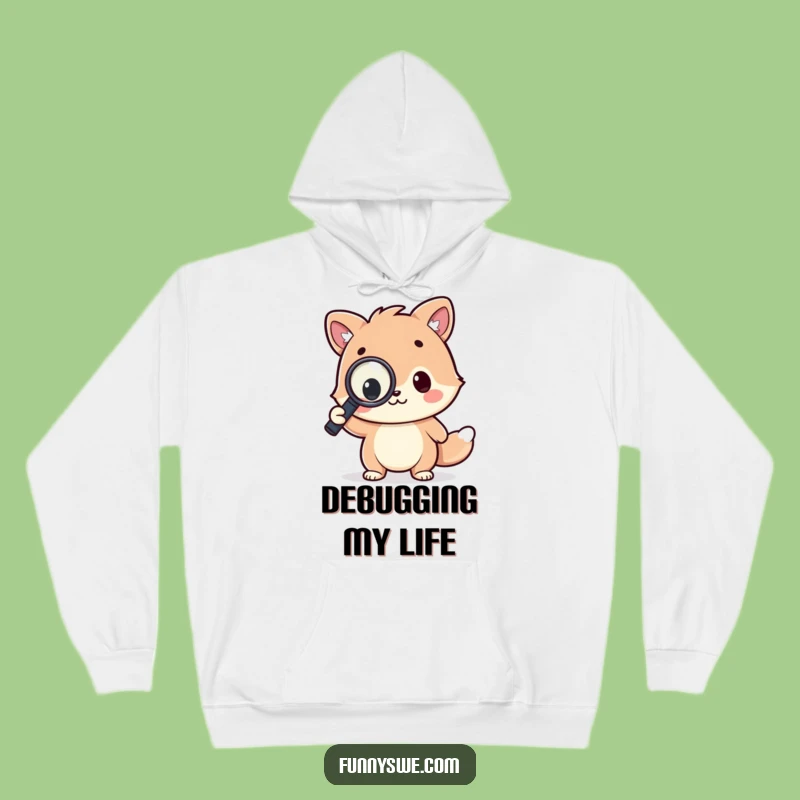 Funny Kawaii Coder Hoodie - Cozy & Hilarious Debugging Apparel Gift
