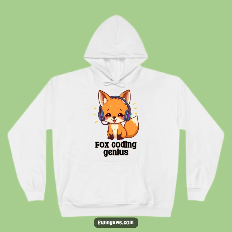 Funny Fox Coder Hoodie: Cozy Coding Zone - Hilarious Tech Gift!