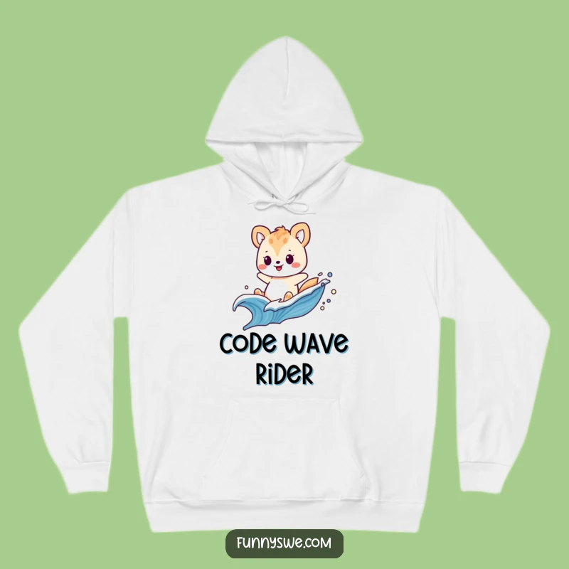 Funny Animal Code Wave Hoodie - Cozy Digital Adventure