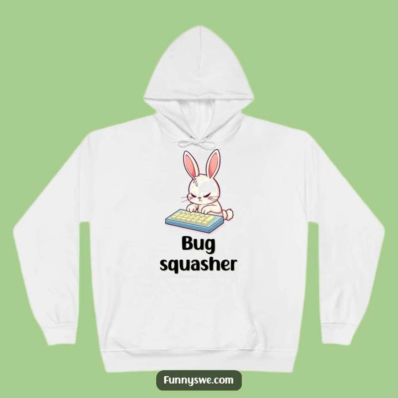Funny Bunny Coder Hoodie: Warm & Cozy, Fierce Typing, Perfect Tech Gift