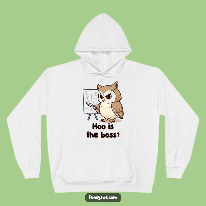 Funny Determined Owl Flowchart Hoodie: Cozy & Smart Planner Apparel
