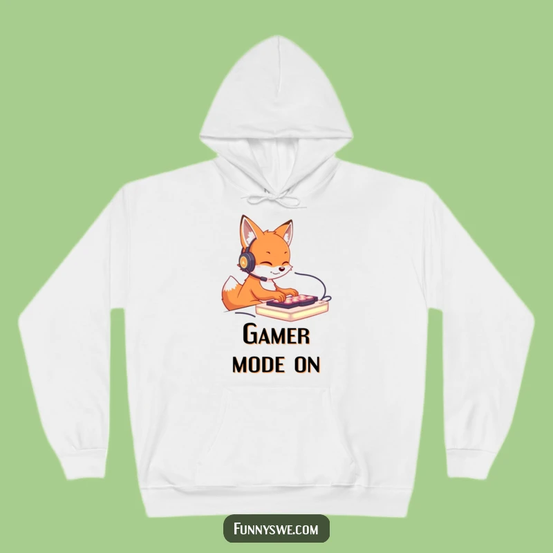 Funny Fox Gamer Hoodie: Cozy & Cute Fox Typing on Keyboard Apparel