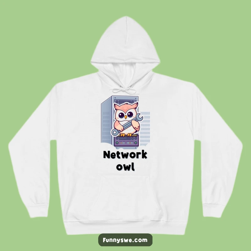 Funny Owl Tech Hoodie: Cozy and Humorous for IT Professionals