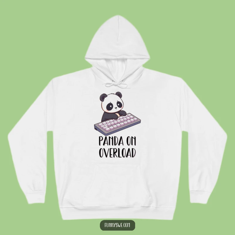Funny Panda Typist Hoodie: Cozy Giant Keyboard Comfort - Hilarious Tech Gift!